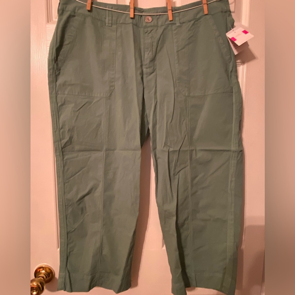 Fresh Produce Safari Pocket Capri Pants Cargo Pockets Wide Leg Lagoon Green XXL